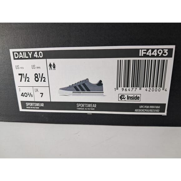 Adidas Daily 4.0 Sneaker Color Gray Size Mens 7.5 Womens 8.5 main image 7